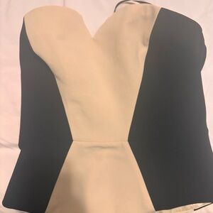 Arden B Black and Cream Strapless Dress